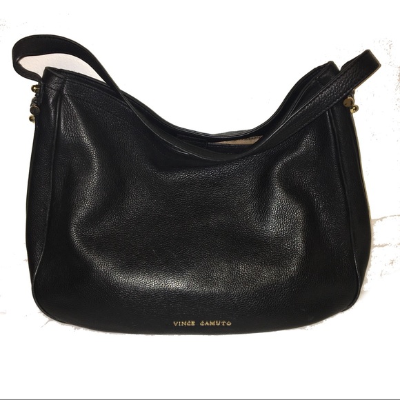 Vince Camuto | Bags | Vince Camuto Black Pebble Leather Shoulder Bag |  Poshmark